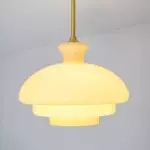 Derwent Bauhaus Cream Yellow Glass Pendant Light