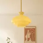 Derwent Bauhaus Cream Yellow Glass Pendant Light