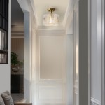 Finnda Farmhouse Ribbed Glass Semi Flush Ceiling