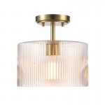 Finnda Farmhouse Ribbed Glass Semi Flush Ceiling