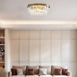 Thalassa Glass Teardrops Crystal Flush Mount Light