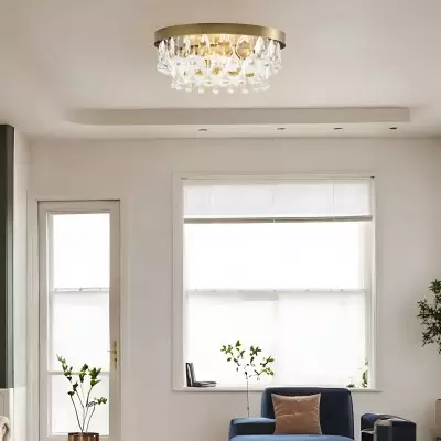 Thalassa Glass Teardrops Crystal Flush Mount Light Thalassa Glass Teardrops Crystal Flush Mount Light