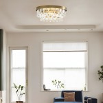 Thalassa Glass Teardrops Crystal Flush Mount Light