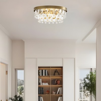Thalassa Glass Teardrops Crystal Flush Mount Light Thalassa Glass Teardrops Crystal Flush Mount Light