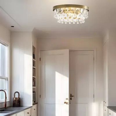 Thalassa Glass Teardrops Crystal Flush Mount Light Thalassa Glass Teardrops Crystal Flush Mount Light