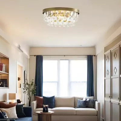 Thalassa Glass Teardrops Crystal Flush Mount Light Thalassa Glass Teardrops Crystal Flush Mount Light