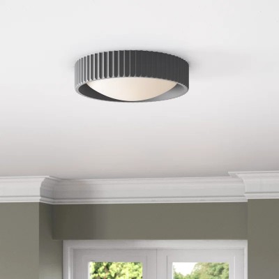 Arnold Minimalist Round Led Fluted Concrete Ceiling Light Arnold Minimalist Round Led Fluted Concrete Ceiling Light