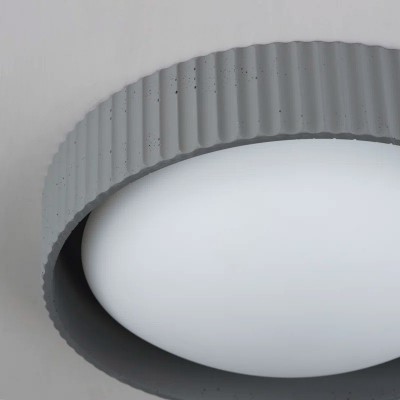 Arnold Minimalist Round Led Fluted Concrete Ceiling Light Arnold Minimalist Round Led Fluted Concrete Ceiling Light