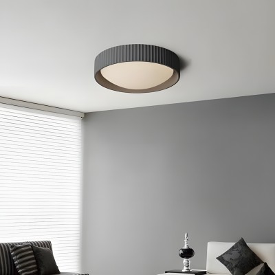 Arnold Minimalist Round Led Fluted Concrete Ceiling Light Arnold Minimalist Round Led Fluted Concrete Ceiling Light