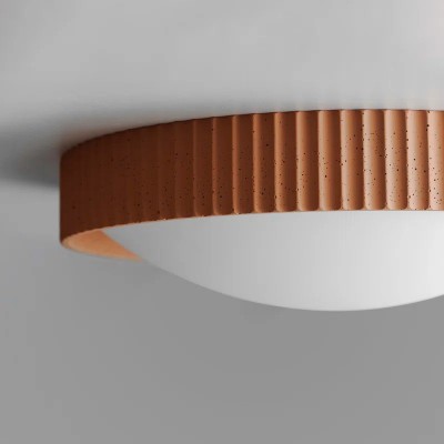 Arnold Minimalist Round Led Fluted Concrete Ceiling Light Arnold Minimalist Round Led Fluted Concrete Ceiling Light