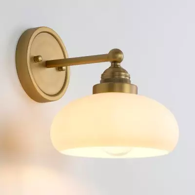Alberta Bauhaus Milk White Glass Wall Sconce Alberta Bauhaus Milk White Glass Wall Sconce