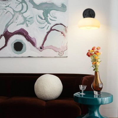 Alberta Bauhaus Milk White Glass Wall Sconce Alberta Bauhaus Milk White Glass Wall Sconce