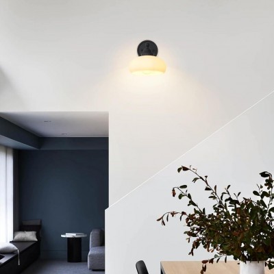 Alberta Bauhaus Milk White Glass Wall Sconce Alberta Bauhaus Milk White Glass Wall Sconce