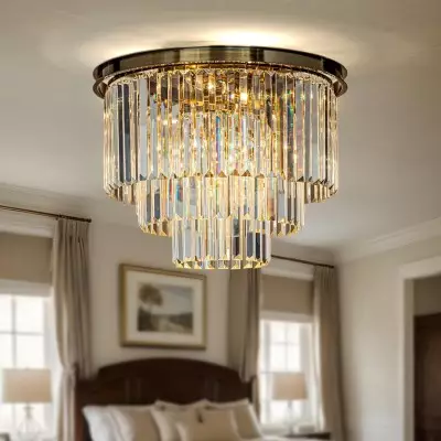Brigitte Luxurious Three Layer Crystal Flush Mount Chandelier Brigitte Luxurious Three Layer Crystal Flush Mount Chandelier