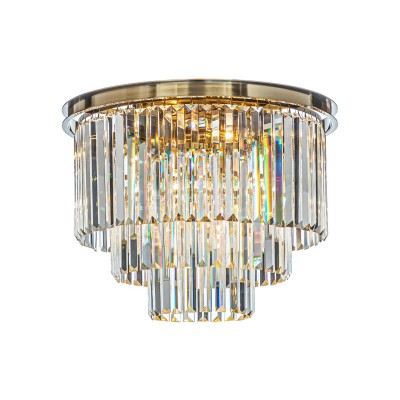 Brigitte Luxurious Three Layer Crystal Flush Mount Chandelier