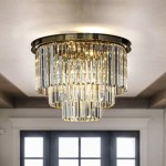 Brigitte Luxurious Three Layer Crystal Flush Mount Chandelier
