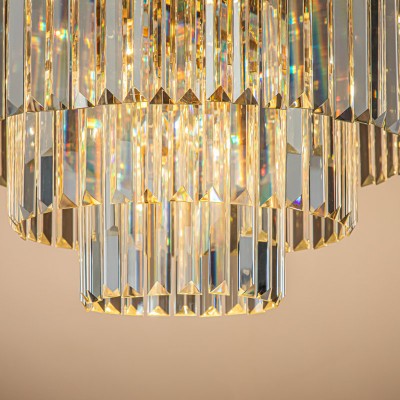 Brigitte Luxurious Three Layer Crystal Flush Mount Chandelier