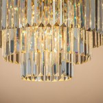 Brigitte Luxurious Three Layer Crystal Flush Mount Chandelier