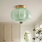Ozita Retro Milk Glass Semi Flush Mount Eloise Ceiling Light