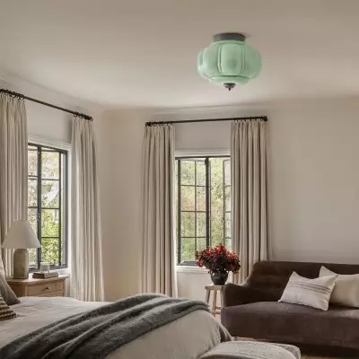 Ozita Retro Milk Glass Semi Flush Mount Eloise Ceiling Light Ozita Retro Milk Glass Semi Flush Mount Eloise Ceiling Light