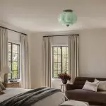 Ozita Retro Milk Glass Semi Flush Mount Eloise Ceiling Light