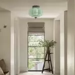 Ozita Retro Milk Glass Semi Flush Mount Eloise Ceiling Light