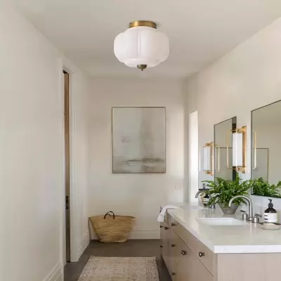Ozita Retro Milk Glass Semi Flush Mount Eloise Ceiling Light Ozita Retro Milk Glass Semi Flush Mount Eloise Ceiling Light