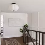 Ozita Retro Milk Glass Semi Flush Mount Eloise Ceiling Light