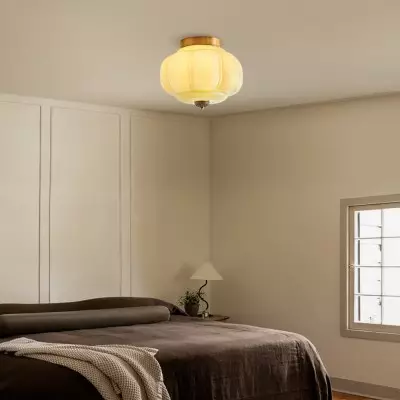 Ozita Retro Milk Glass Semi Flush Mount Eloise Ceiling Light Ozita Retro Milk Glass Semi Flush Mount Eloise Ceiling Light