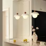 Brynley Cream Style Glass Flower Pendant Light
