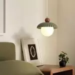 Yseult Beige Fabric Drum Shade Acrylic Rod Pendant Light