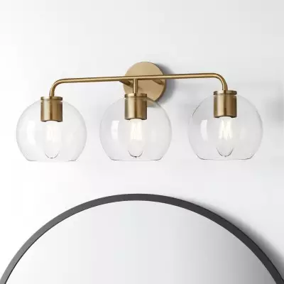 Ericka Farmhouse 3 Light Glass Globe Vanity Light Ericka Farmhouse 3 Light Glass Globe Vanity Light