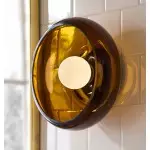 Ylvaen Bauhaus 1 Light Milk Glass Sconce Ylvaen Bauhaus 1 Light Milk Glass Sconce