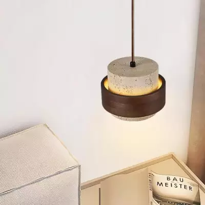 Timothy Wabi Sabi Cylindrical Travertine Pendant Light Timothy Wabi Sabi Cylindrical Travertine Pendant Light