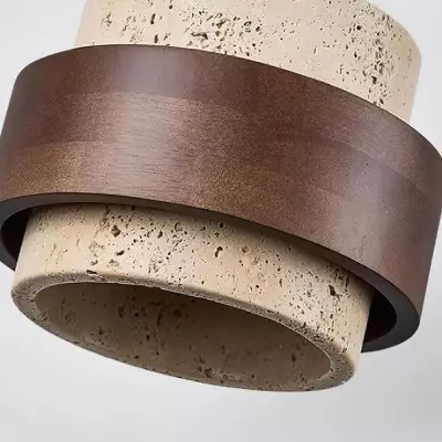 Timothy Wabi Sabi Cylindrical Travertine Pendant Light Timothy Wabi Sabi Cylindrical Travertine Pendant Light