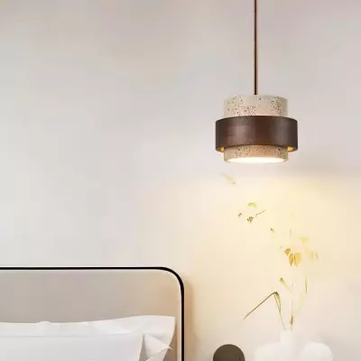 Timothy Wabi Sabi Cylindrical Travertine Pendant Light Timothy Wabi Sabi Cylindrical Travertine Pendant Light