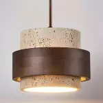Timothy Wabi Sabi Cylindrical Travertine Pendant Light Timothy Wabi Sabi Cylindrical Travertine Pendant Light
