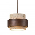 Timothy Wabi Sabi Cylindrical Travertine Pendant Light Timothy Wabi Sabi Cylindrical Travertine Pendant Light