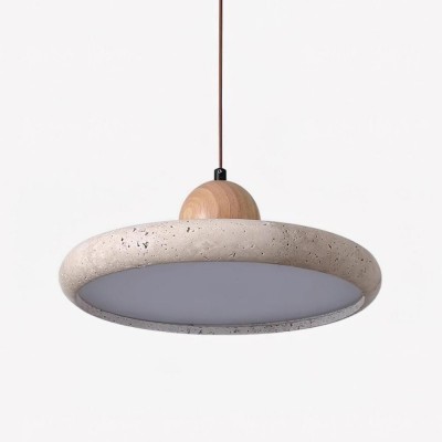 Aggiea Minimalist Yellow Travertine Frisbee Pendant Lamp Aggiea Minimalist Yellow Travertine Frisbee Pendant Lamp