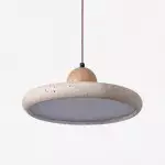 Aggiea Minimalist Yellow Travertine Frisbee Pendant Lamp