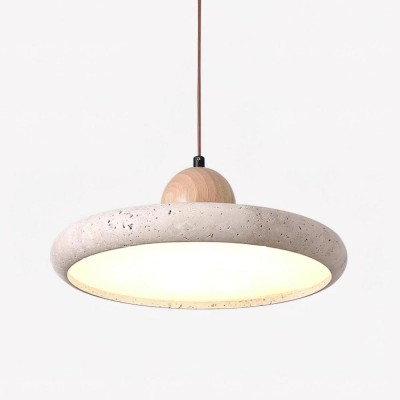 Aggiea Minimalist Yellow Travertine Frisbee Pendant Lamp Aggiea Minimalist Yellow Travertine Frisbee Pendant Lamp