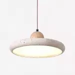 Aggiea Minimalist Yellow Travertine Frisbee Pendant Lamp