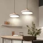 Aggiea Minimalist Yellow Travertine Frisbee Pendant Lamp