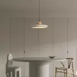 Aggiea Minimalist Yellow Travertine Frisbee Pendant Lamp