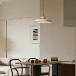 Aggiea Minimalist Yellow Travertine Frisbee Pendant Lamp