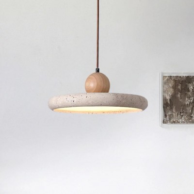 Aggiea Minimalist Yellow Travertine Frisbee Pendant Lamp Aggiea Minimalist Yellow Travertine Frisbee Pendant Lamp