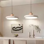 Aggiea Minimalist Yellow Travertine Frisbee Pendant Lamp