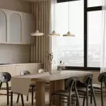 Aggiea Minimalist Yellow Travertine Frisbee Pendant Lamp