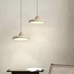 Aggiea Minimalist Yellow Travertine Frisbee Pendant Lamp