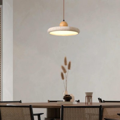 Aggiea Minimalist Yellow Travertine Frisbee Pendant Lamp Aggiea Minimalist Yellow Travertine Frisbee Pendant Lamp
